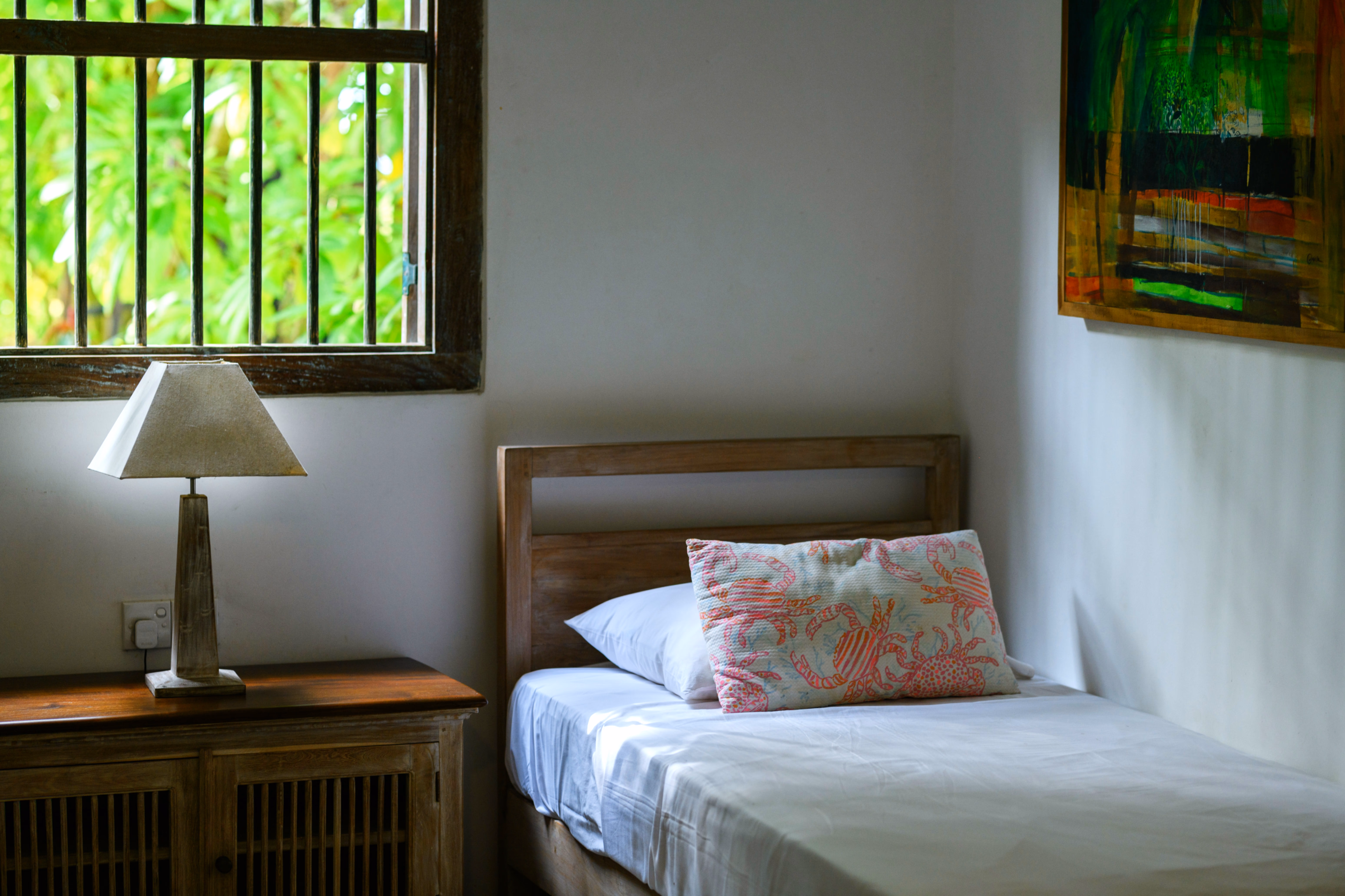 A look inside the twin room, focusing on the interior design.