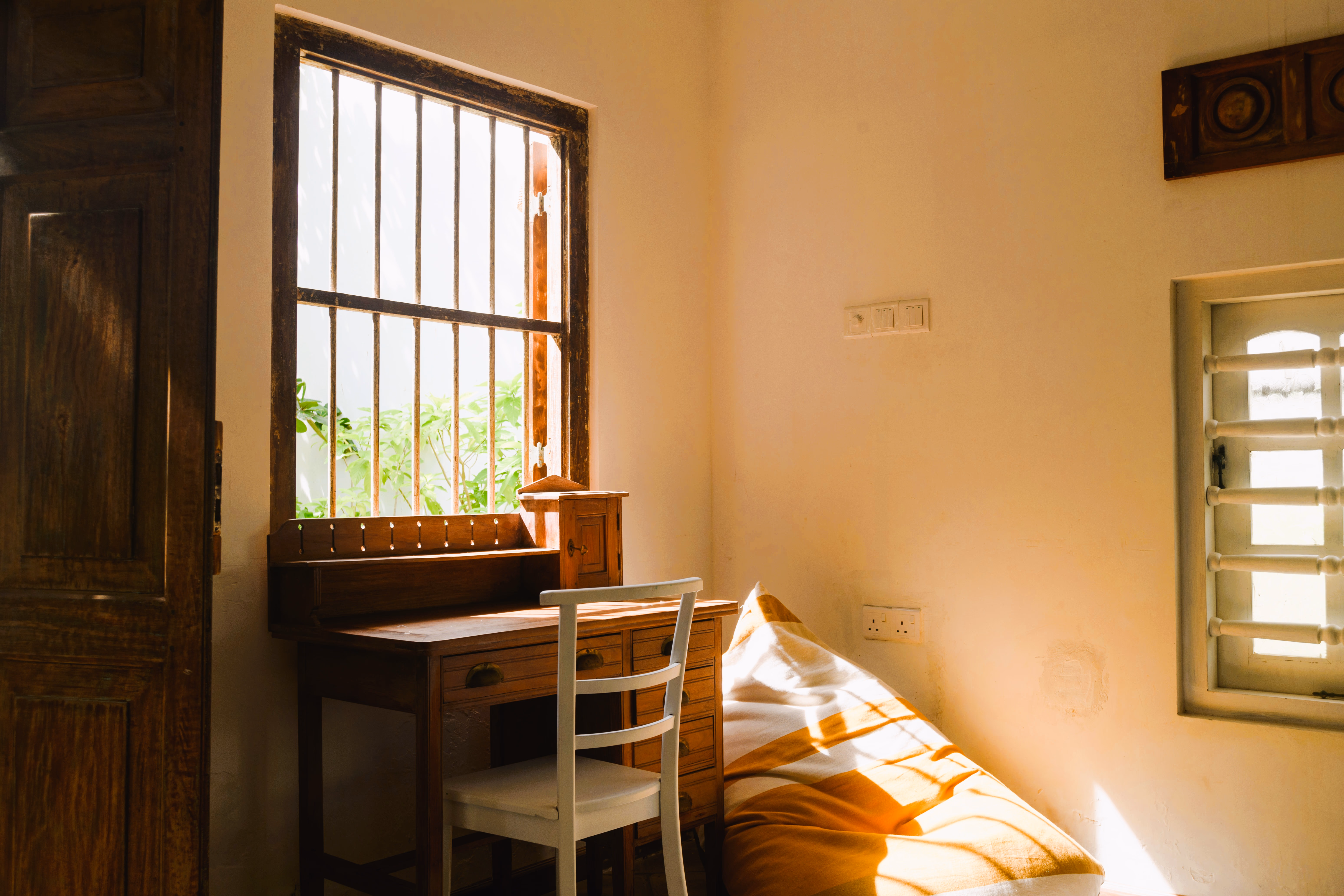 Clean and contemporary bathroom design at the hostel.